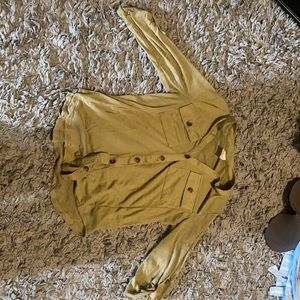 Button up an sleeve army green dress shirt